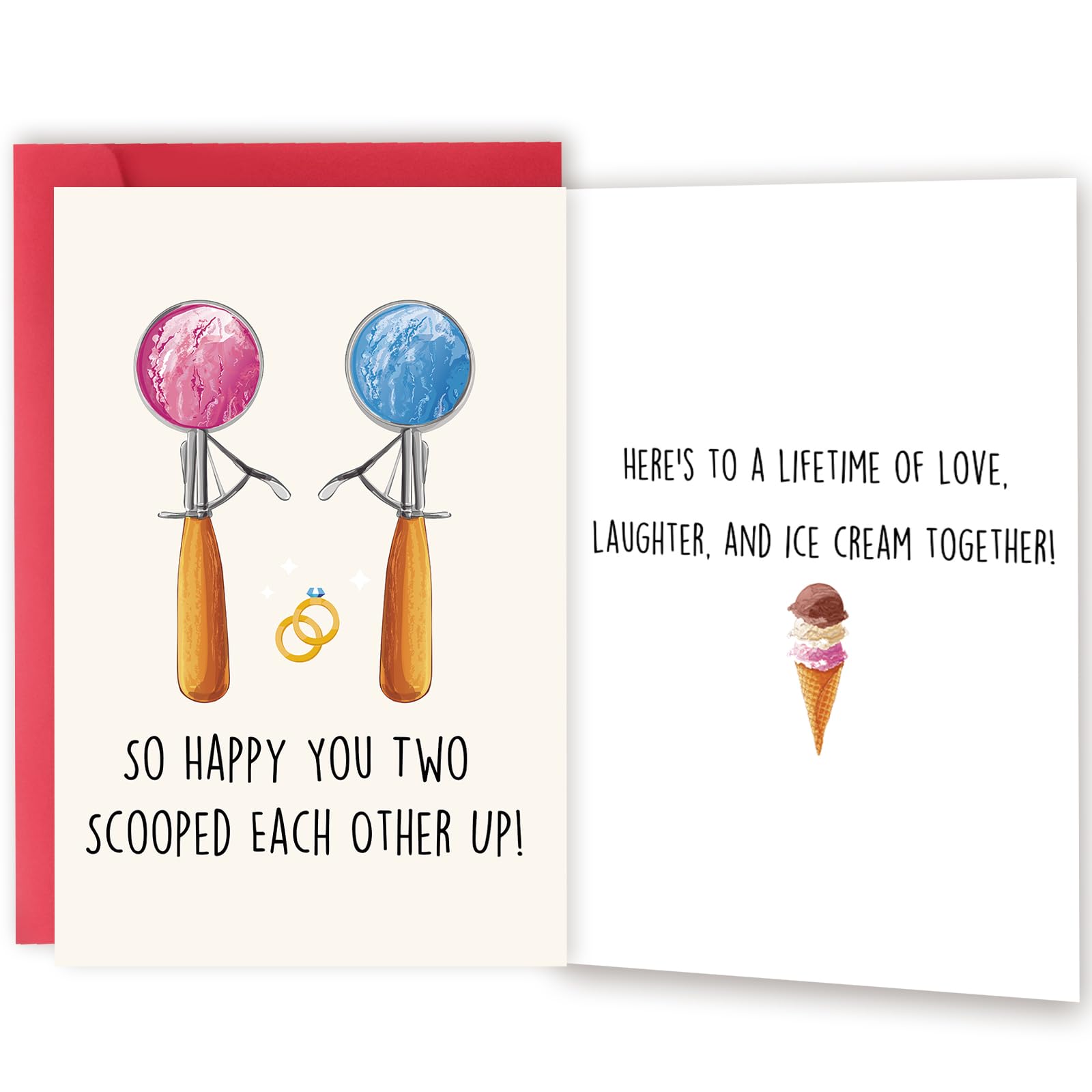 OJsensai Cute Wedding Card, Funny Engagement New Card for girlfriend boyfriend, Comfort Wedding Decoration Gifts from Husband Wife, Happy Valentine's