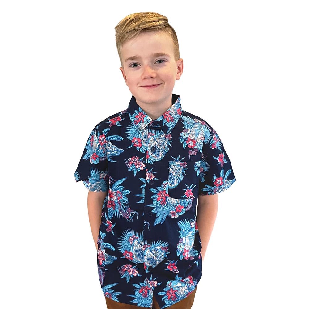 Hasbro Boys Peacoat Pulled Cords Star Wars Button Down Shirt, Peacoat "Pulled Cords", L