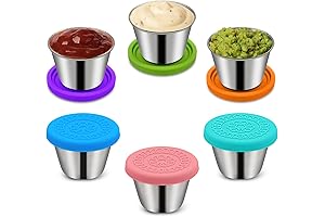 6Pack 2.4oz Small Condiment Containers with Lids, Salad Dressing Container To Go,...