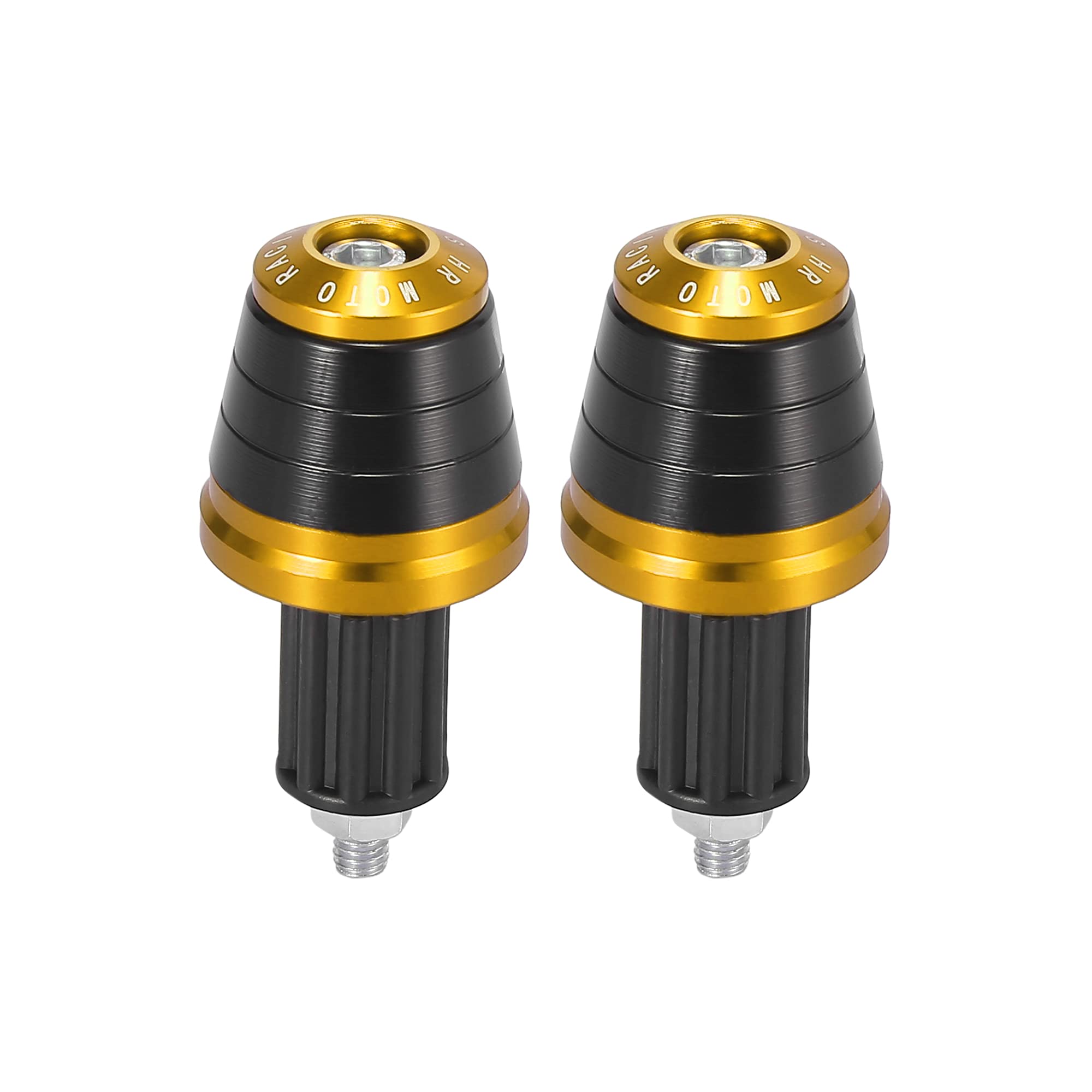 Motoforti - Lot de 2 bouchons d'extrémité de guidon universels de 18 mm pour moto - Finition dorée