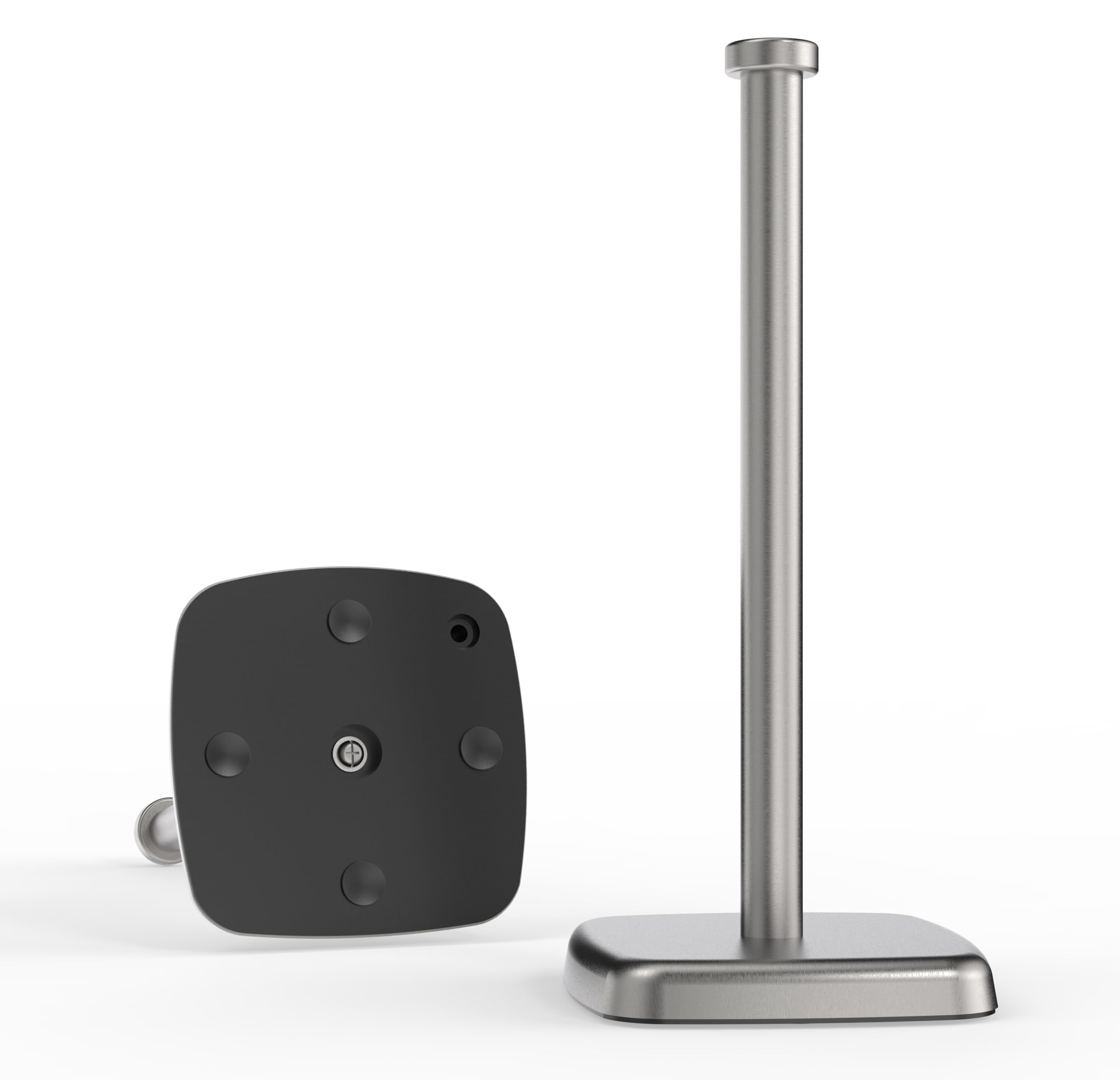 BATHDANCE Paper Towel Holder Countertop, Paper Towel Dispenser Standing Weighted Base Non-Slip, Fit Most Size Tissue Roll, Stainless Steel Paper Towel