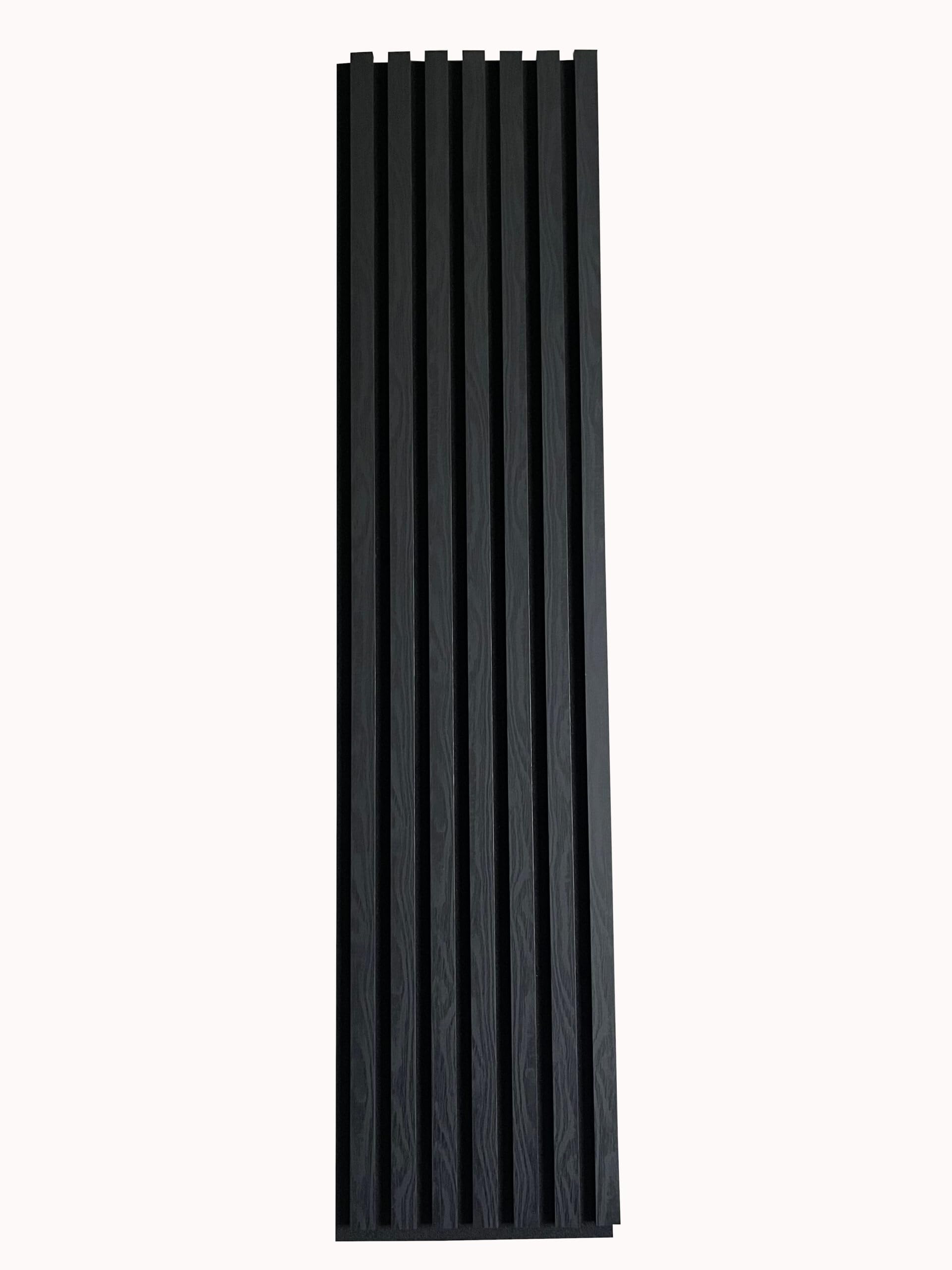 Noir Imitation Bois Lot de 4 Panneaux Acoustiques sur Feutre Noir 30x132 cm Panneaux Muraux Acoustiques Absorption Sonore et Décoration Murale élégante Panneaux Muraux en MDF