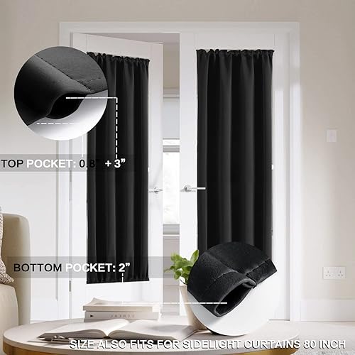 Miniatura 5 de PANELSBURG Cortina de puerta para puerta, con aspecto de puertas de acordeón, cortina de privacidad para armarios abiertos sin puertas, cortinas