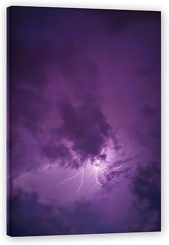 Lienzo decorativo para pared, diseño de cielo nocturno morado, imágenes de relámpagos y paisajes de naturaleza Clould, decoración de pared