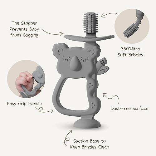 Miniatura 8 de Moonkie Juguete de dentición, seguro y fácil de sostener, mordedores calmantes de silicona sin BPA, evita que se sucte los dedos, mejor para bebés