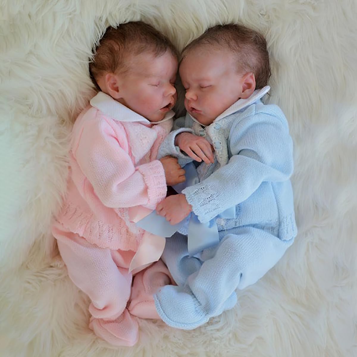 RXDOLL Bambole Reborn da 45,7 cm in silicone per tutto il corpo in vinile Twins Girls Realistic Baby Doll Realistico Full Silicone Bambole Gemelli che sembrano Vita Reale Bambola Posable