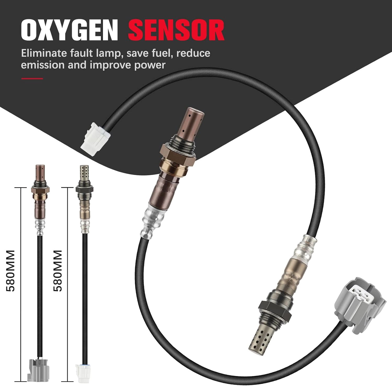 O2 Sensor Upstream and Downstream 234-9014 24578, Oxygen Sensor Kit for Subaru Forester 1999-2004, for Subaru Impreza 1999-2004, for Honda Accord 2000-2002, 4 Wire O2 Sensors Replacement