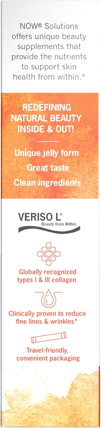 Now Foods Solutions, Collagen Jelly Beauty Complex, Sweet Orange Flavor, 10 Jelly Sticks - Image 3