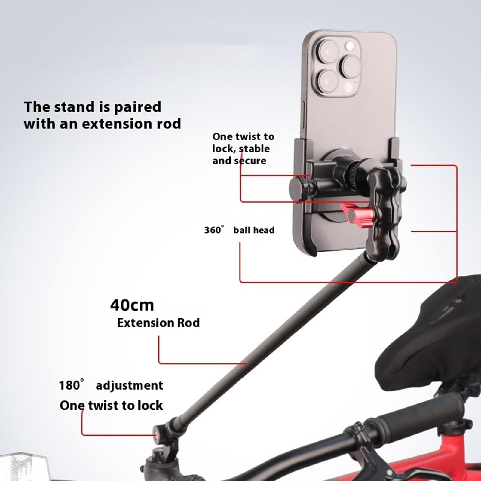 Installazione rapida del supporto del computer della bici Angoli di visione regolabili Peso leggero Durabilità Alluminio Ciclismo Accessorio Visualizzazione Staffe del computer della bici