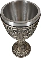 Vista 8 de Ebros Gift Tótem Spirit Wolf Grey Timberwolf Head - Copa de vino de cristal de cáliz para fiesta con acabado de bronce sintético
