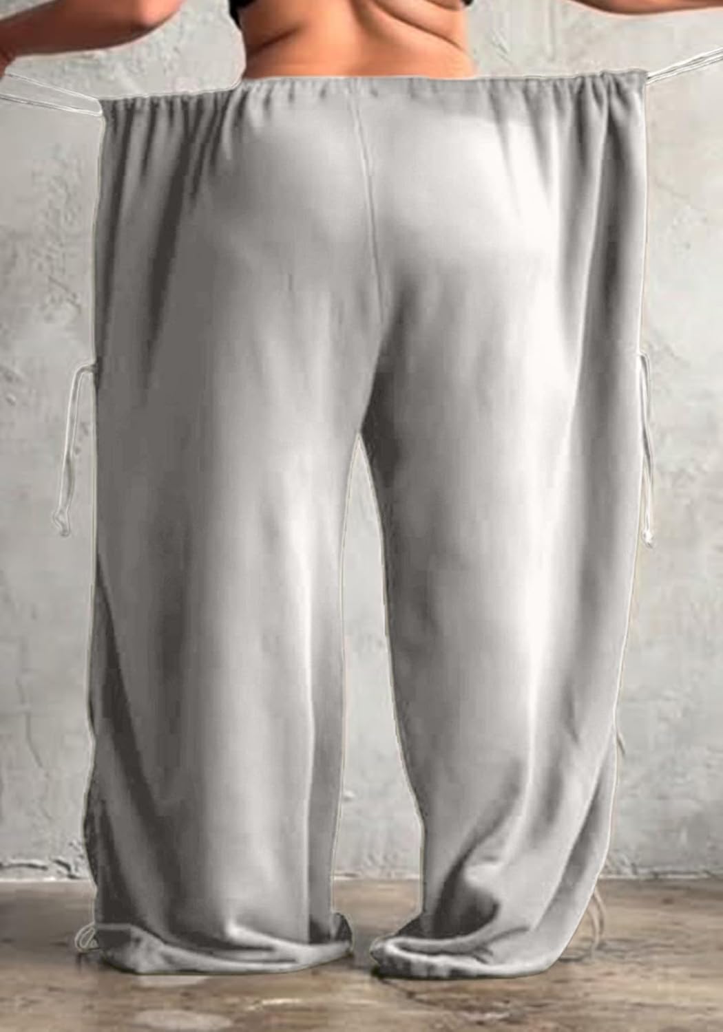 LAJIOJIO Women's Drawstring Wide Leg Pants High Waisted Loose Flowy Active Lounge Sweatpants with Pockets