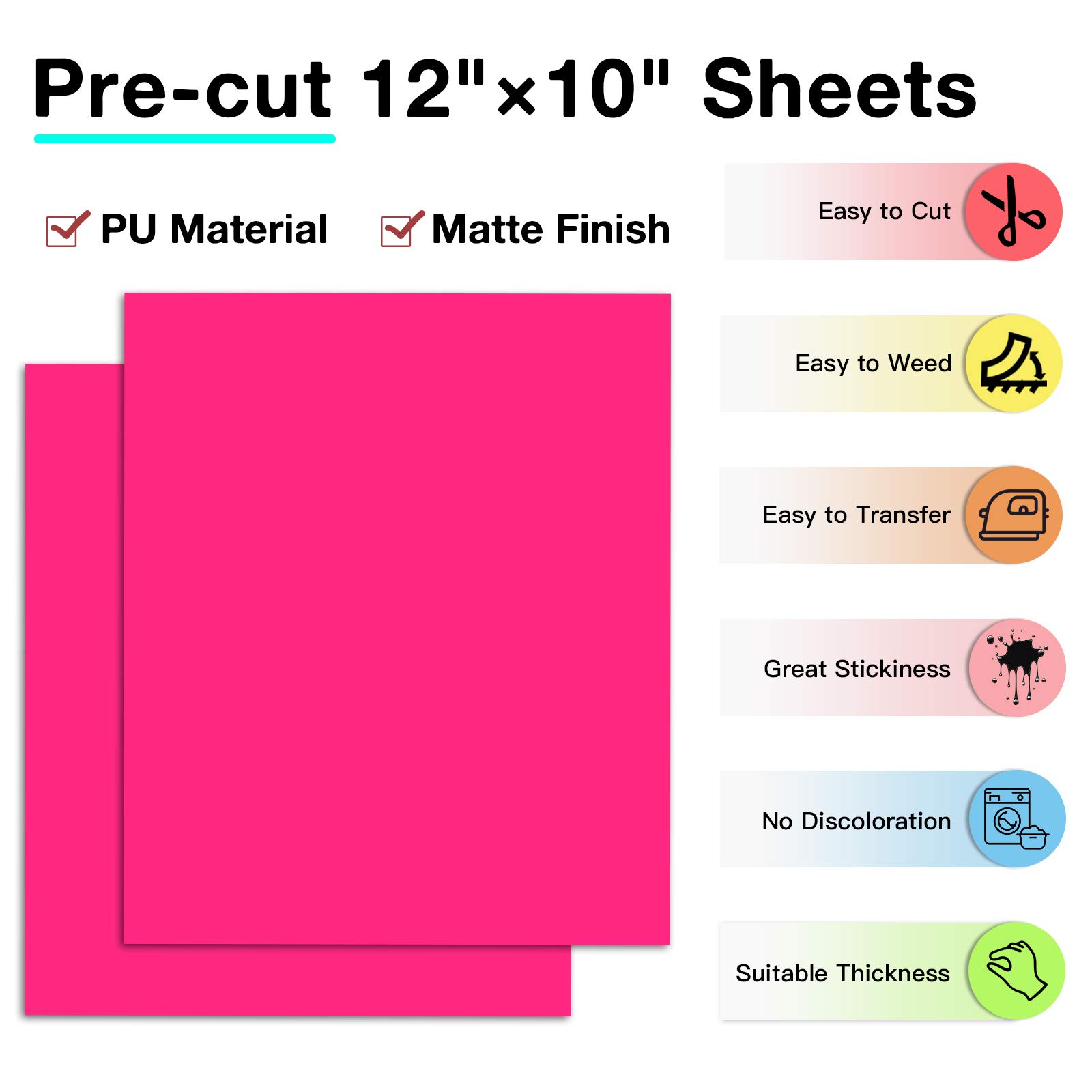 Snapklik.com : Neon Pink HTV Heat Transfer Vinyl Bundle: 13 Pack 12