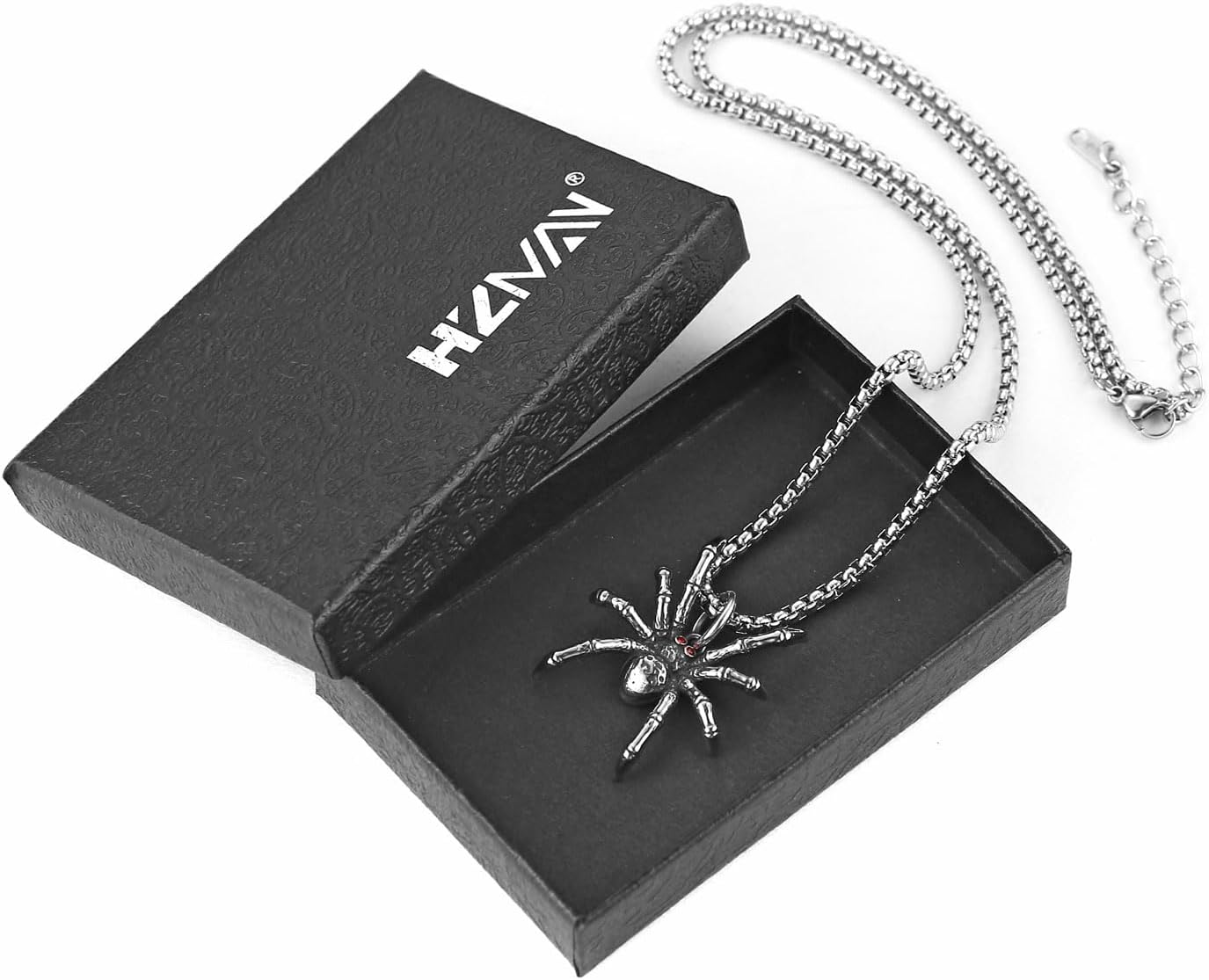 HZMAN Gothic Stainless Steel Spider Necklace for Men, Halloween Accessories - Image 6