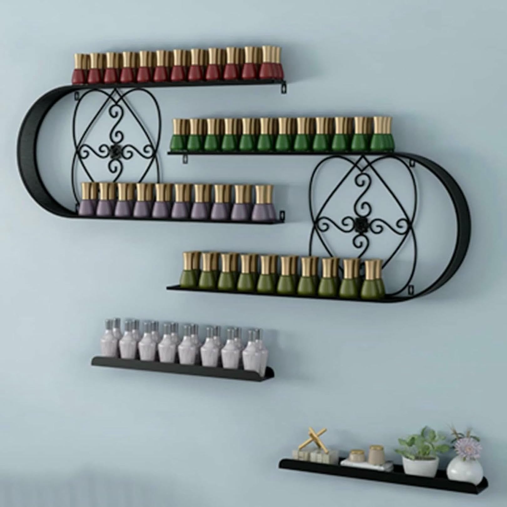 Support vernis à ongles mural étagère en U gain de place pour salon et maison