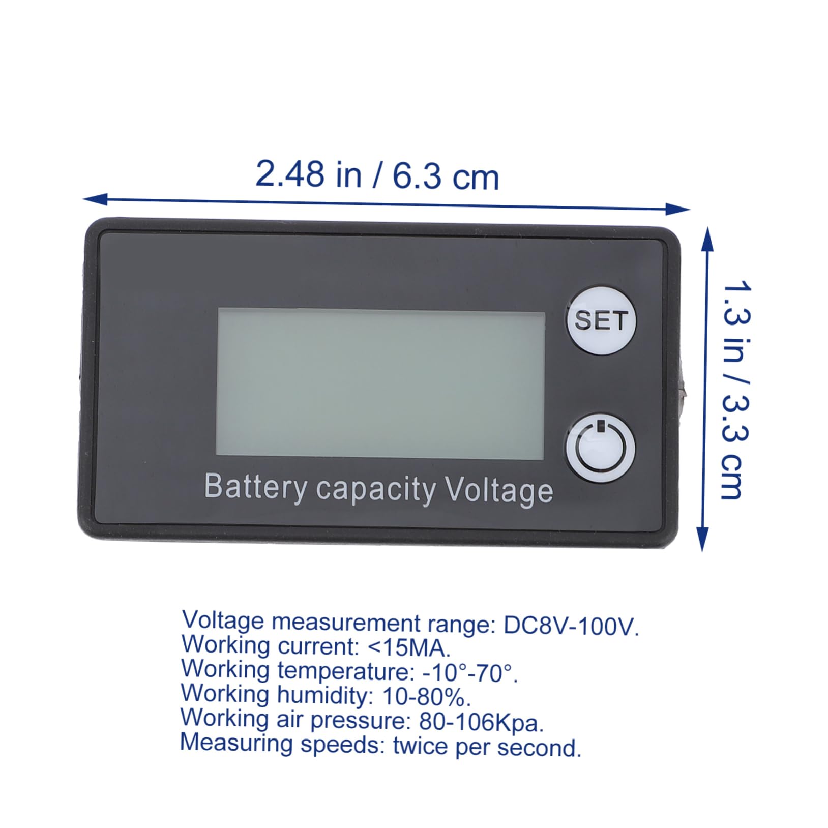 PLAFOPE 1Pc LCD Battery Indicator Voltmeter for Lithium Ion Batteries Durable Responsive for Home Office and Garden Use Compatible with Various