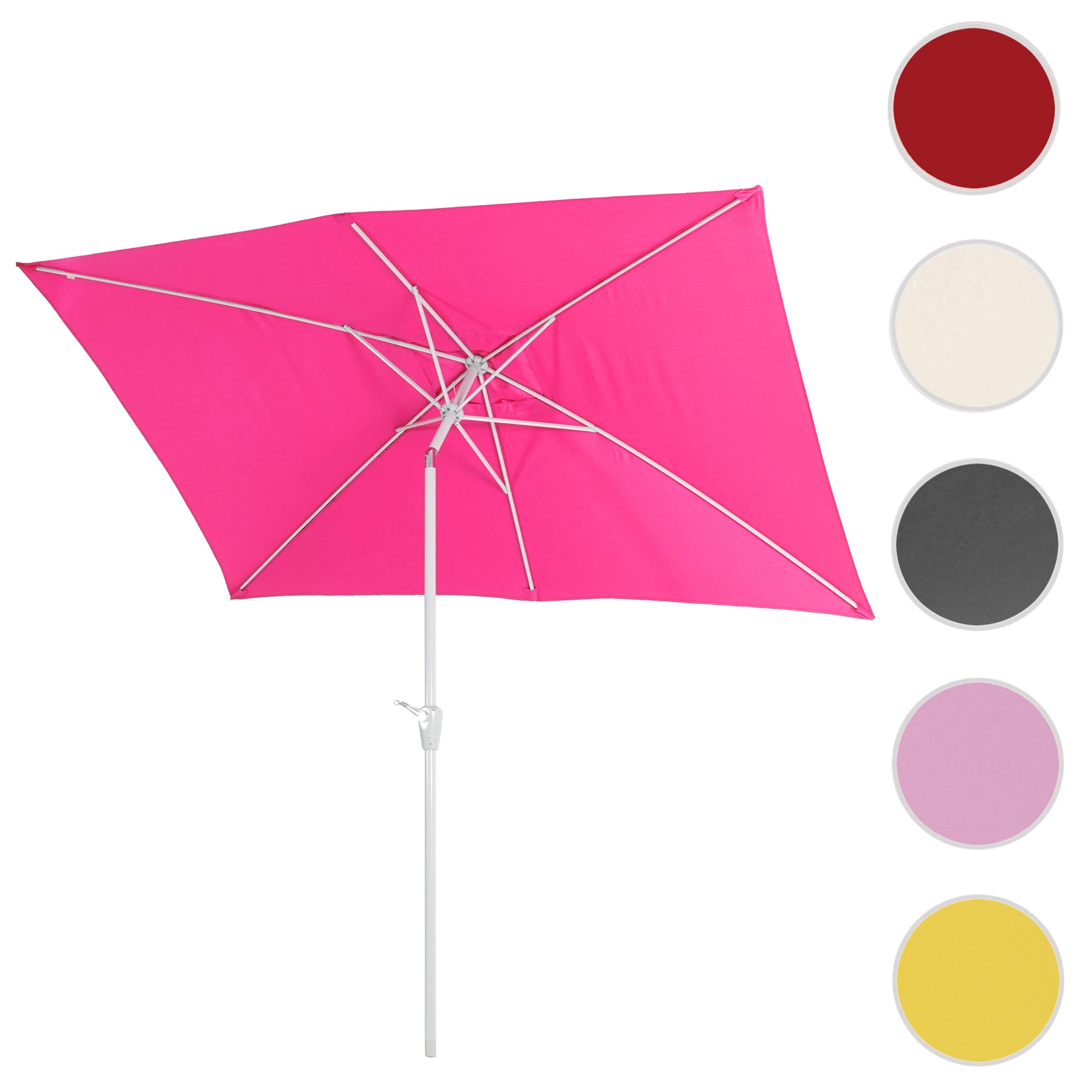 Mendler Sonnenschirm N23, Gartenschirm, 2x3m rechteckig neigbar, Polyester/Alu 4,5kg UV-Schutz 50+