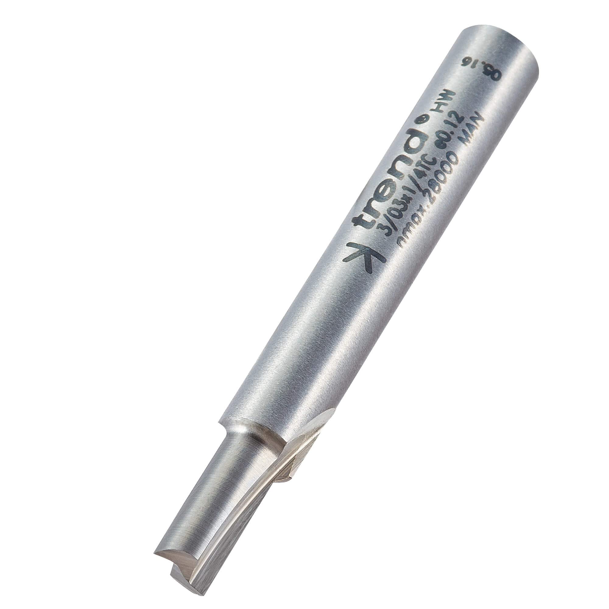 Trend Professional Two Flute Straight Router Cutter 4.5mm 11mm 1/4"