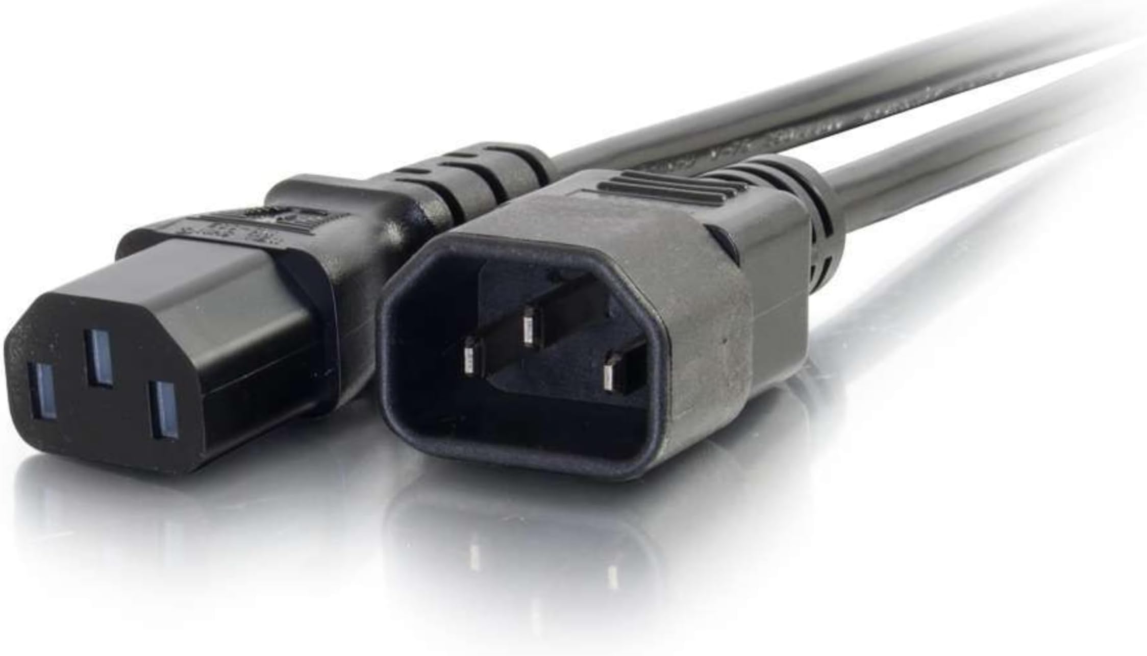 C2G 88502 18 AWG Computer Extension Cord (IEC320C13 to IEC320C14) 3 Foot Kettle Lead/Power Cable, Black, 1 Metre