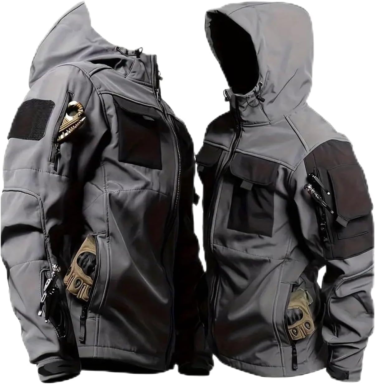 Men's Military Transition Jacket Field Jacket Cargo Jackets Softshell Jacket Outdoor Jacket Hooded Coat with Pockets Casual Outerwear Bomber Jacket Lightweight Summer Jacket Wind Jacket