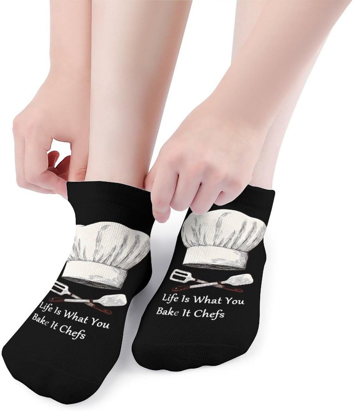 Life Is What You Bake It Chefs Socks for Men Women 5 Pairs Ankle Socks