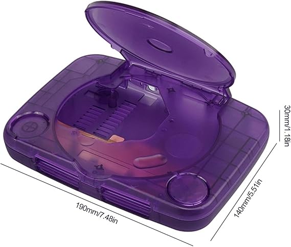 Replacement Console Case Transparent Color Console Case Retro Video Game Case - Compatible with PlayStation 1(Transparent White)
