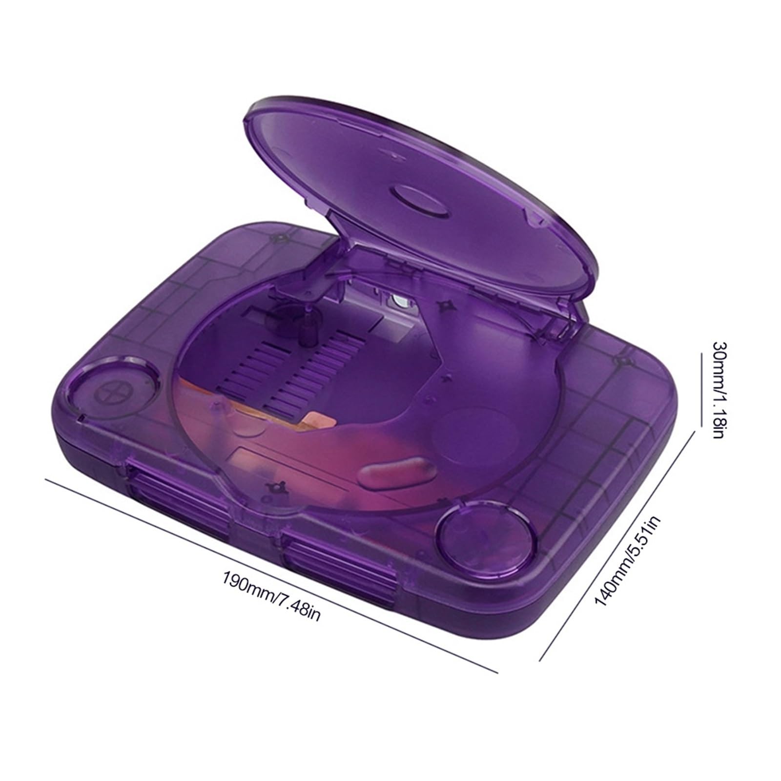 Zamienna Obudowa Konsoli, Przezroczysta Obudowa Konsoli, Etui Na Gry Wideo Retro - Kompatybilny Z Playstation 1(Transparent White)