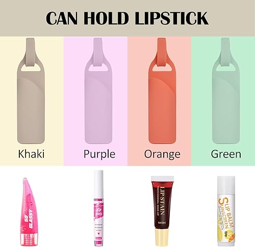 Miniatura 5 de CAHOTO Bolsa de maquillaje para lápiz labial, accesorios para Stanley Cup, mini bolsa de cosméticos portátil de silicona para lápiz labial,