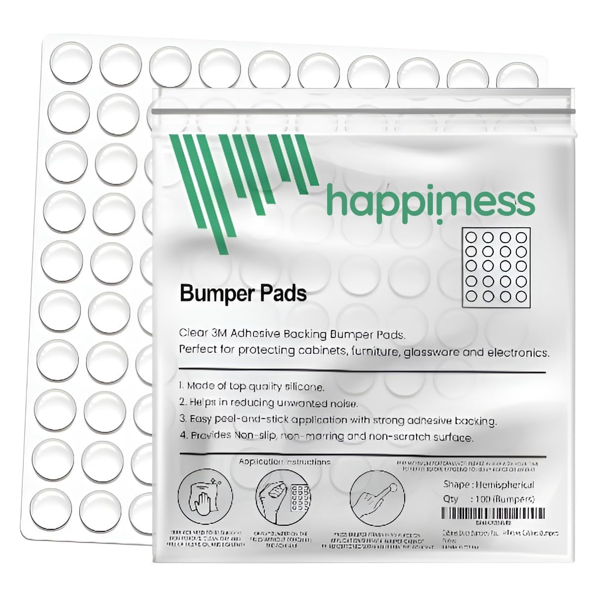 Darbee Round Adhesive Silica Gel Bumpers Door Cabinet Drawer Safety Stopper Mute Buffer, 3x8 mm, Clear -Set of 100 Pieces, 1 Sheet (B0C4QDLZJW) Amazon Price History, Amazon Price Tracker