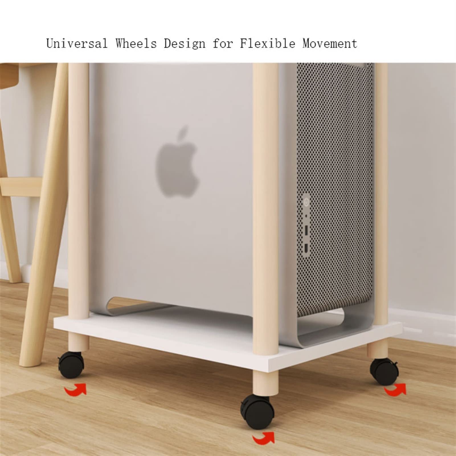 Supporto per CPU Stand da pavimento a soffitto a 3 strati CPU con portata for carrello rimovibile for impieghi gravosi con ruote in legno massiccio con ruote con ruote con ruote Supporto per PC Case