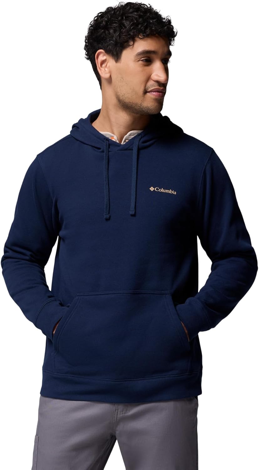 Columbia Mens Trek Graphic Hoodie, Collegiate Navy/Meadowland, Large