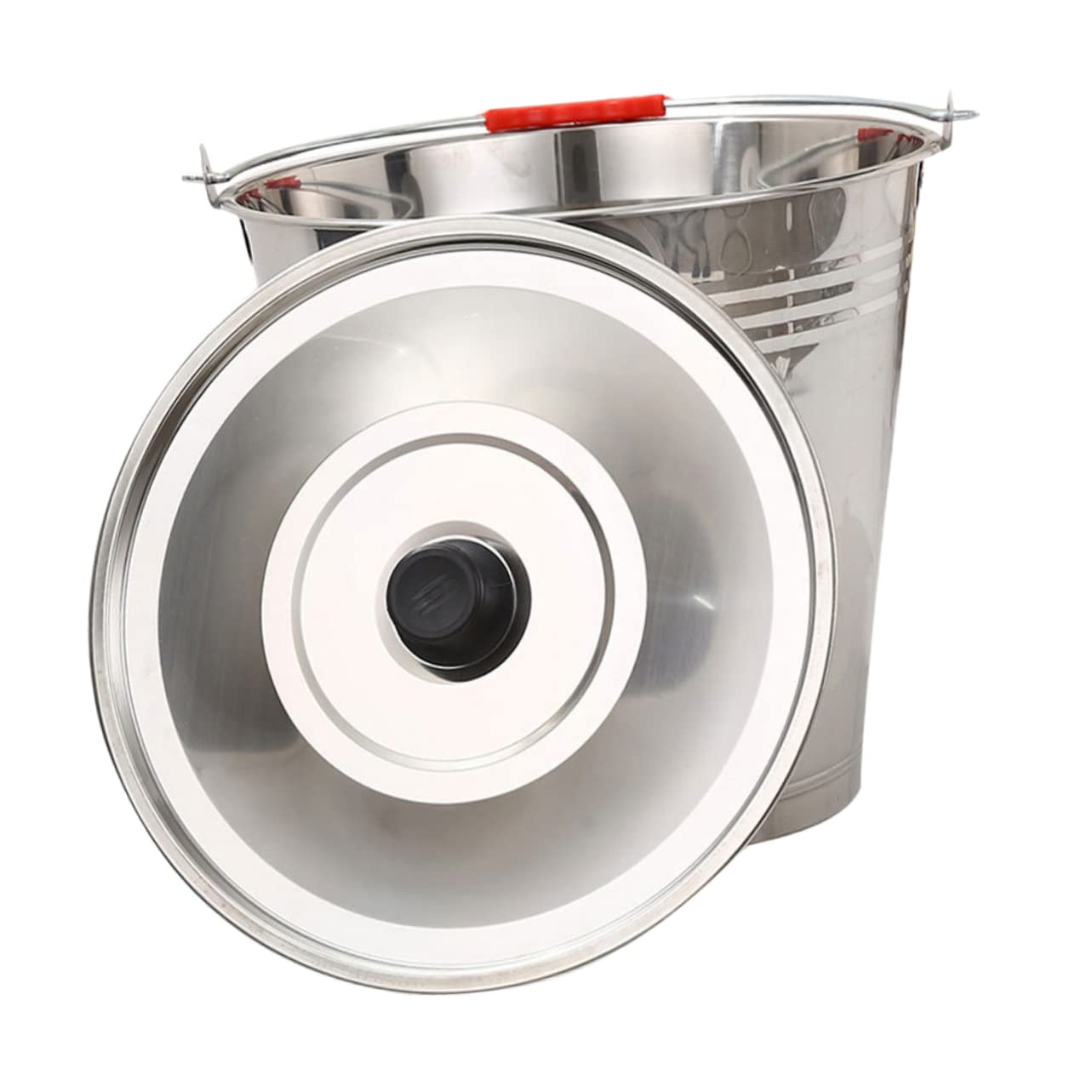 STOBAZA Stainless Steel Portable Water Bucket with Lid Capacity Multi Use Milk Bucket for Home Farm and Outdoor Activities Design
