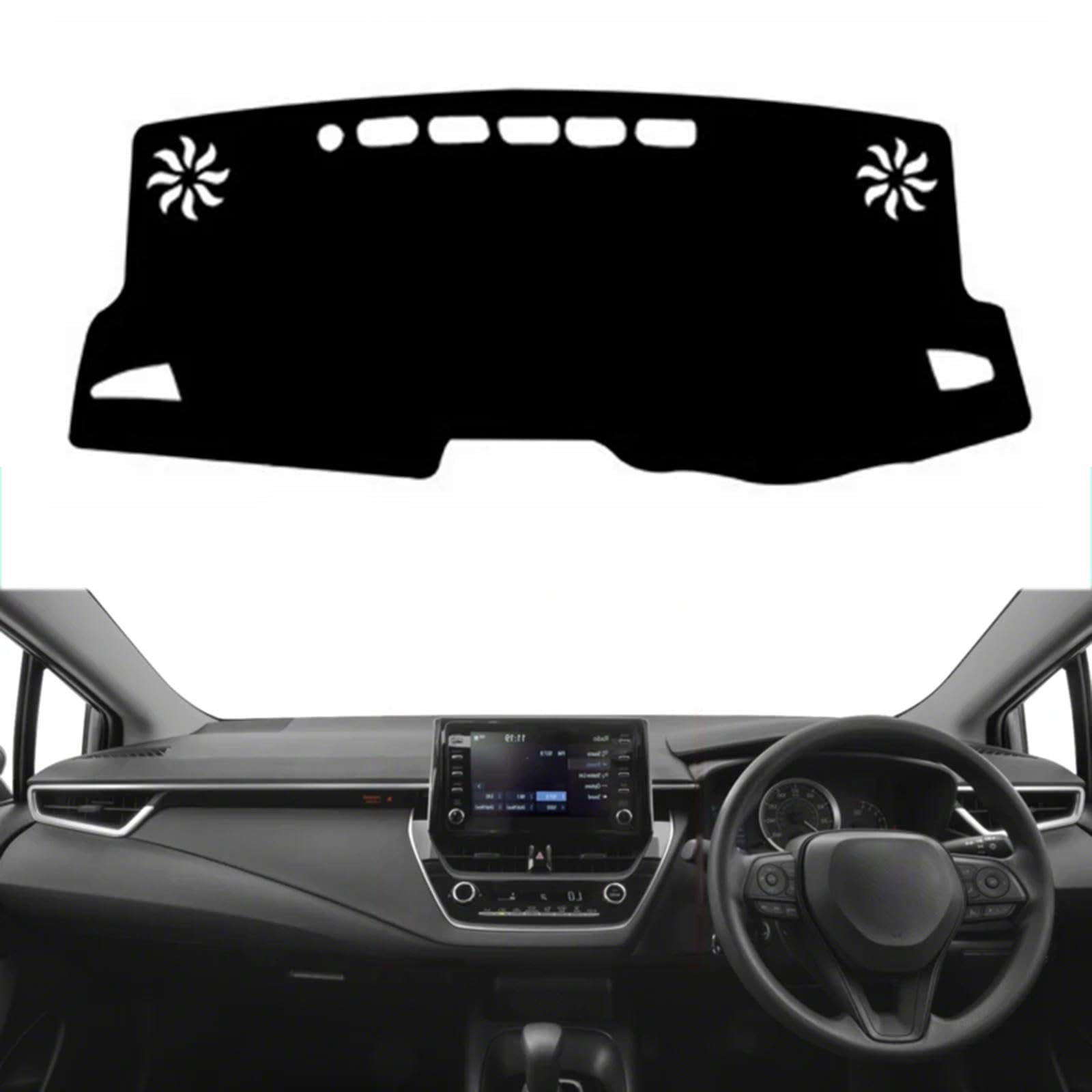 Lzqhqyvf Rhd-Red Border Fit For Toyota Corolla E210 2019-2021, Car Dashboard Cover, Non-Slip Dashboard Mat, Black Dash Protection Mat