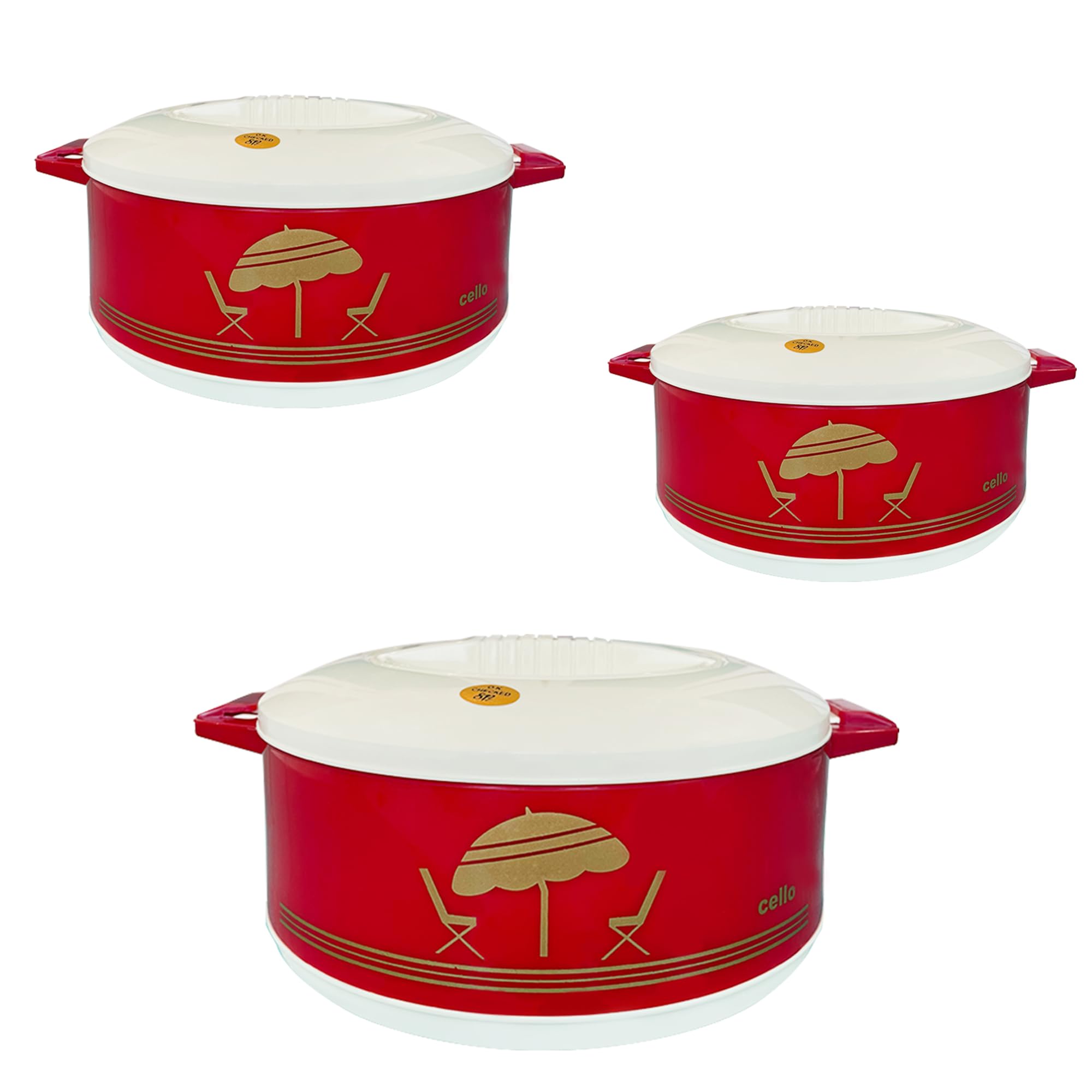 Cello Chef 3 pcs Insulated Hot Pot Casserole Gift Set Maroon (B01D1H8Z6E) Amazon Price History, Amazon Price Tracker
