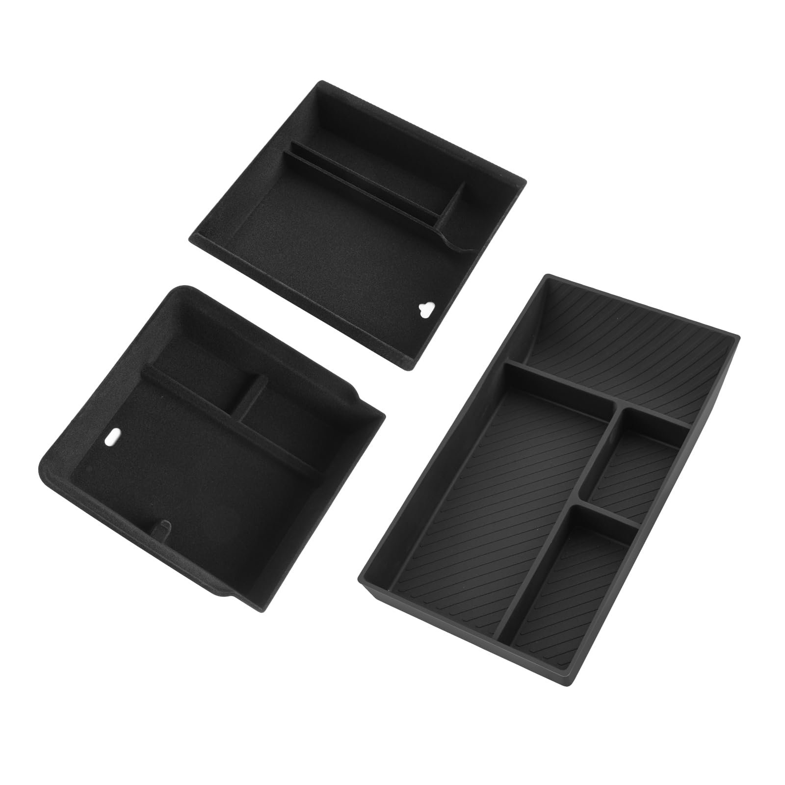 Scatole Portaoggetti Console Centrale per Tesla Model Y Juniper, Organizzatore di Braccioli per Tesla Model Y 2025 2026, Accessori Tesl-a Juniper, 3 Pezzi Nero