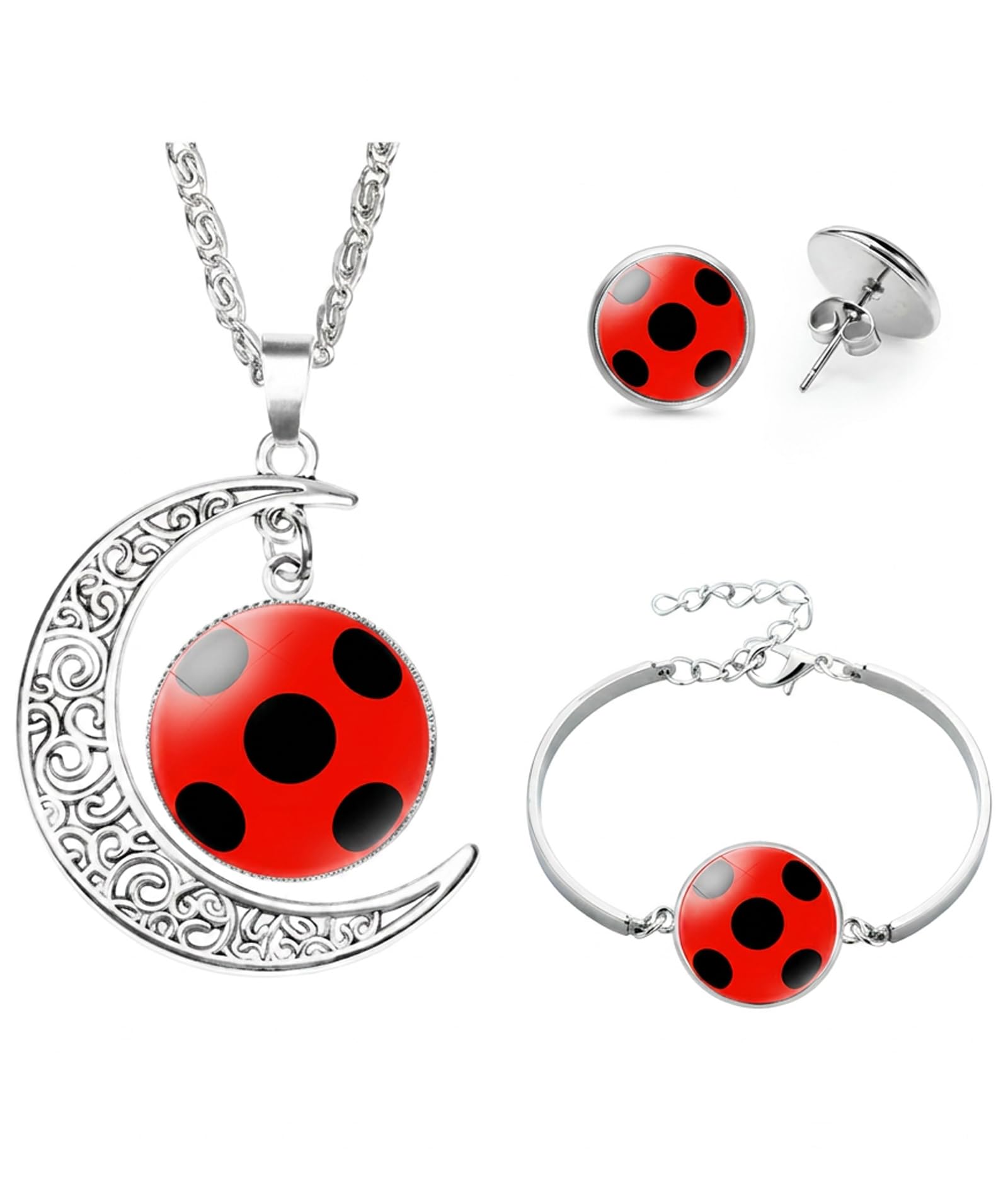 embroidery 3PCS Jewellery for Women, Women Jewellery Sets, Motif Accessories for Daily Fashion Wear and Special Occasions, 3-Piece Jewellery Set with Necklace Bracelet and Earrings-picture-36