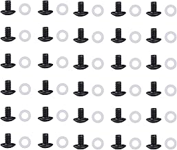 GeeekPi 30PCS #10-32x5/16" Pan Head Machine Screws with Washers for DeskPi RackMate T1/T0/T2 Server Cabinet, 304 Stainless Steel, Phillips Drive, Fully Threaded, Bright Finish, Black