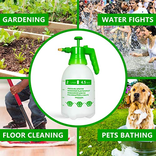 AQUEENLY Pump Sprayer, 68oz Hand Held Pump Pressure Garden Sprayer with Adjustable Nozzle for Lawn & Garden - Watering, Fertilizing, Home Cleaning and Car Washing - The Professional Hand Sprayer - Thumbnail 4