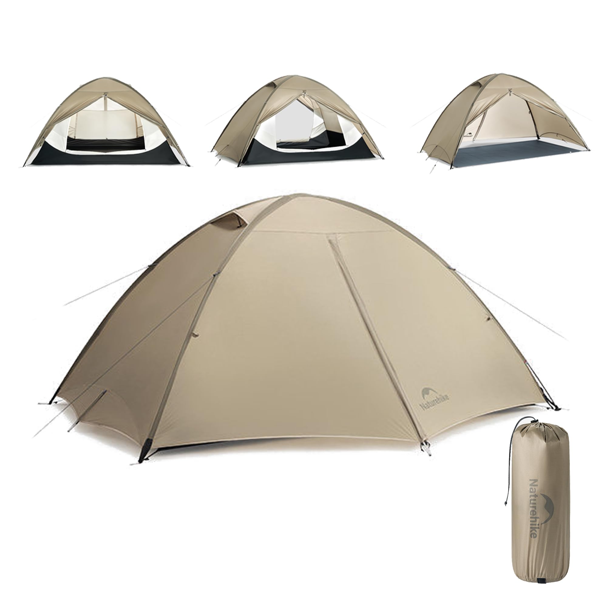 Naturehike Giling PRO ultralekki namiot turystyczny, do szybkiego montażu, 1,45-1,77 kg, PU3000+, wodoszczelny, wiatroszczelny, kempingowy, szybki montaż, 4-sezonowy namiot plecakowy z systemem