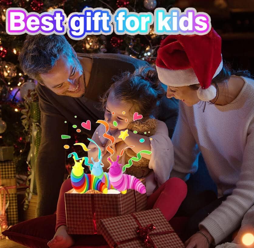 Kabvy Sensory Slug Fidget Toys 6 Pack, Easter Egg Fillers, Sensory Toys for Autism, ADHD, Anxiety and Stress Relief, Easter Basket Stuffers for Kids Toddlers Girls and Boys - Image 7