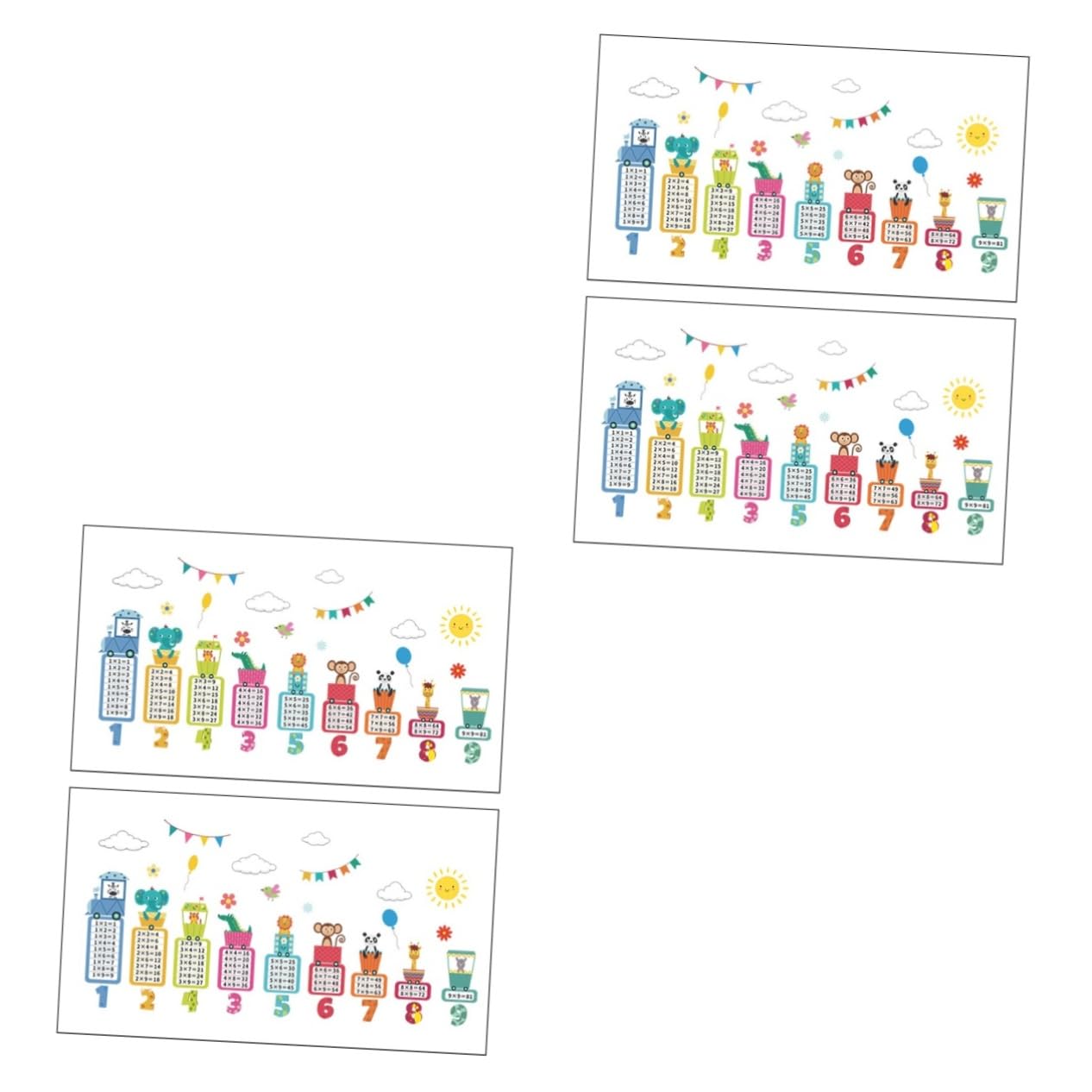Stickers multiplication pour décorations colorées pour classe et chambre d'enfant Milisten