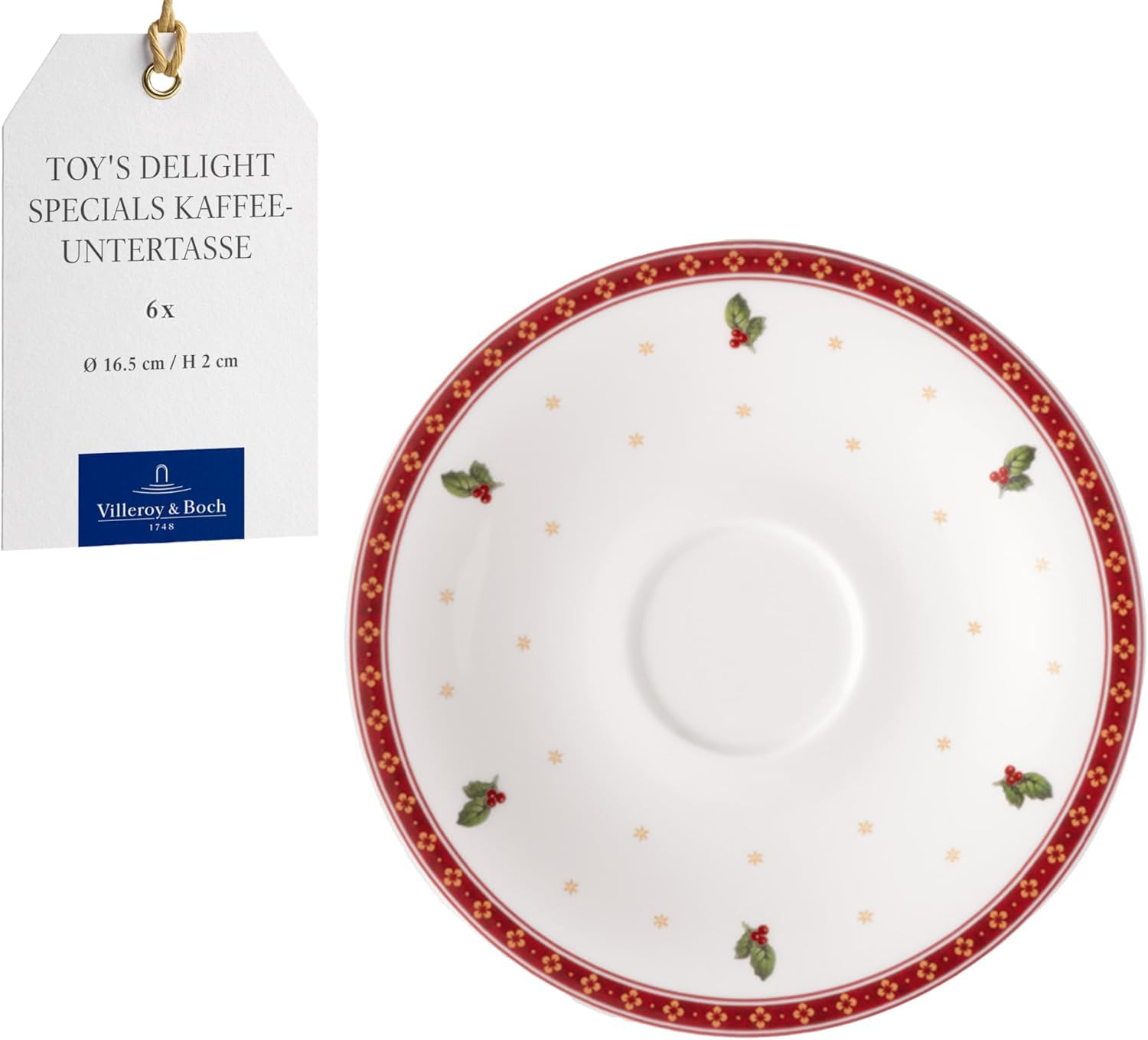 Villeroy & Boch – Toy's Delight Specials Kaffee-Untertassen 6er Set Weiß, Untertassen, Kaffeuntertassen Weihnachten, Geschirr, Weihnachtsgeschirr Toys, Premium Porzellan