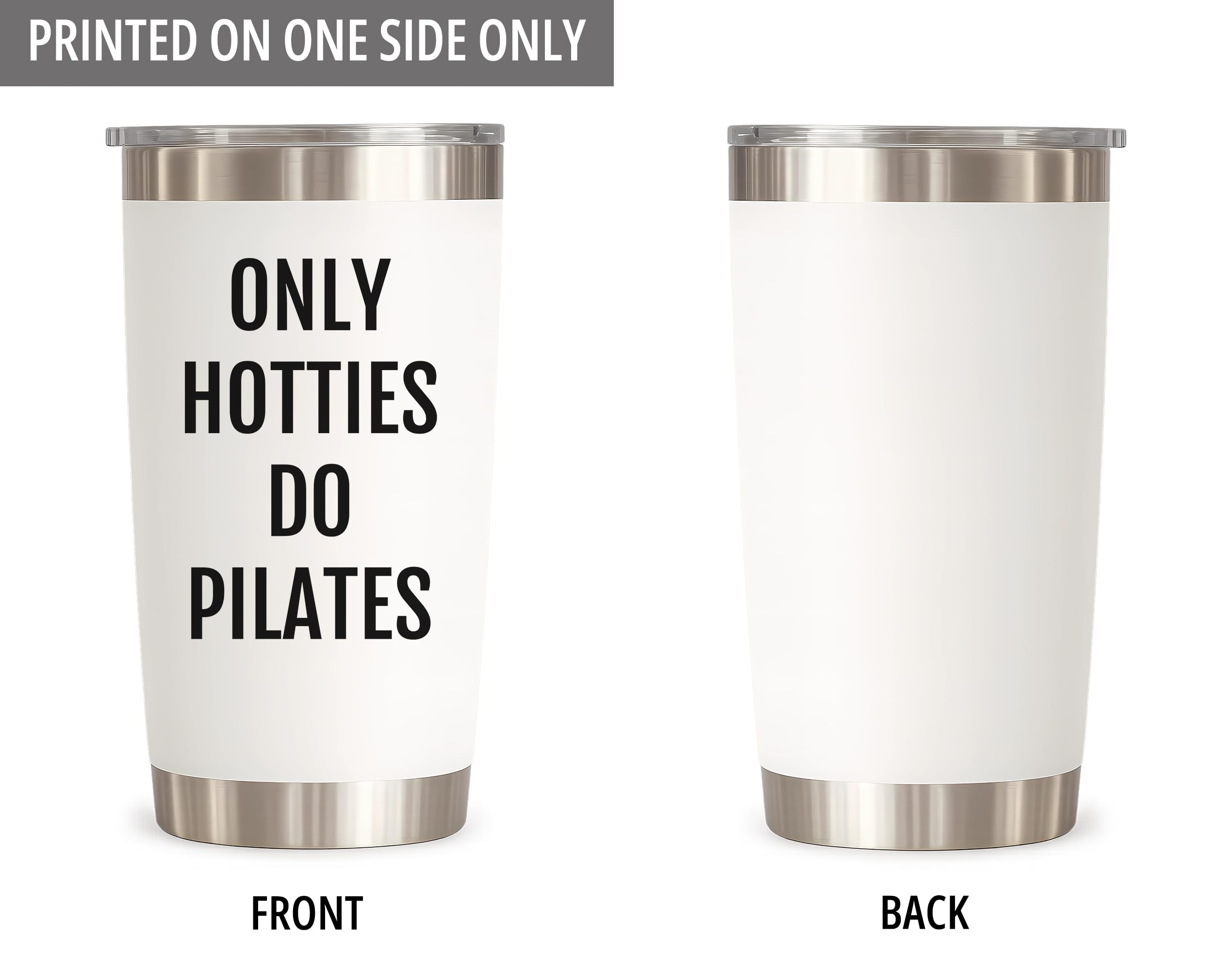 Coveted Goods Pilates Tumbler for Women – Cute Pilates Gift for Instructor, Friend or Coworker – 20oz Stainless Steel Travel Mug with Lid – Insulated Coffee Cup, Keeps Drinks Hot or Cold