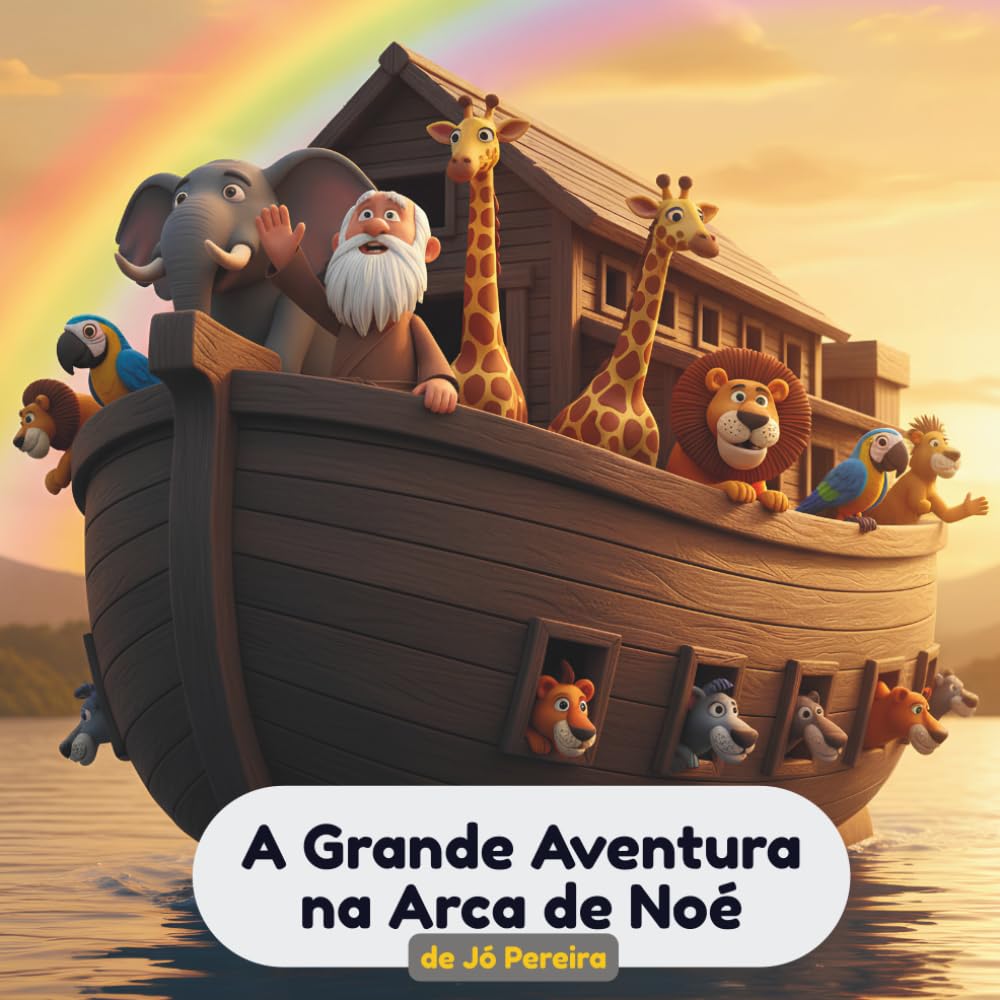 A Grande Aventura na Arca de Noé: Uma história bíblica ilustrada para crianças (Histórias para Crianças)