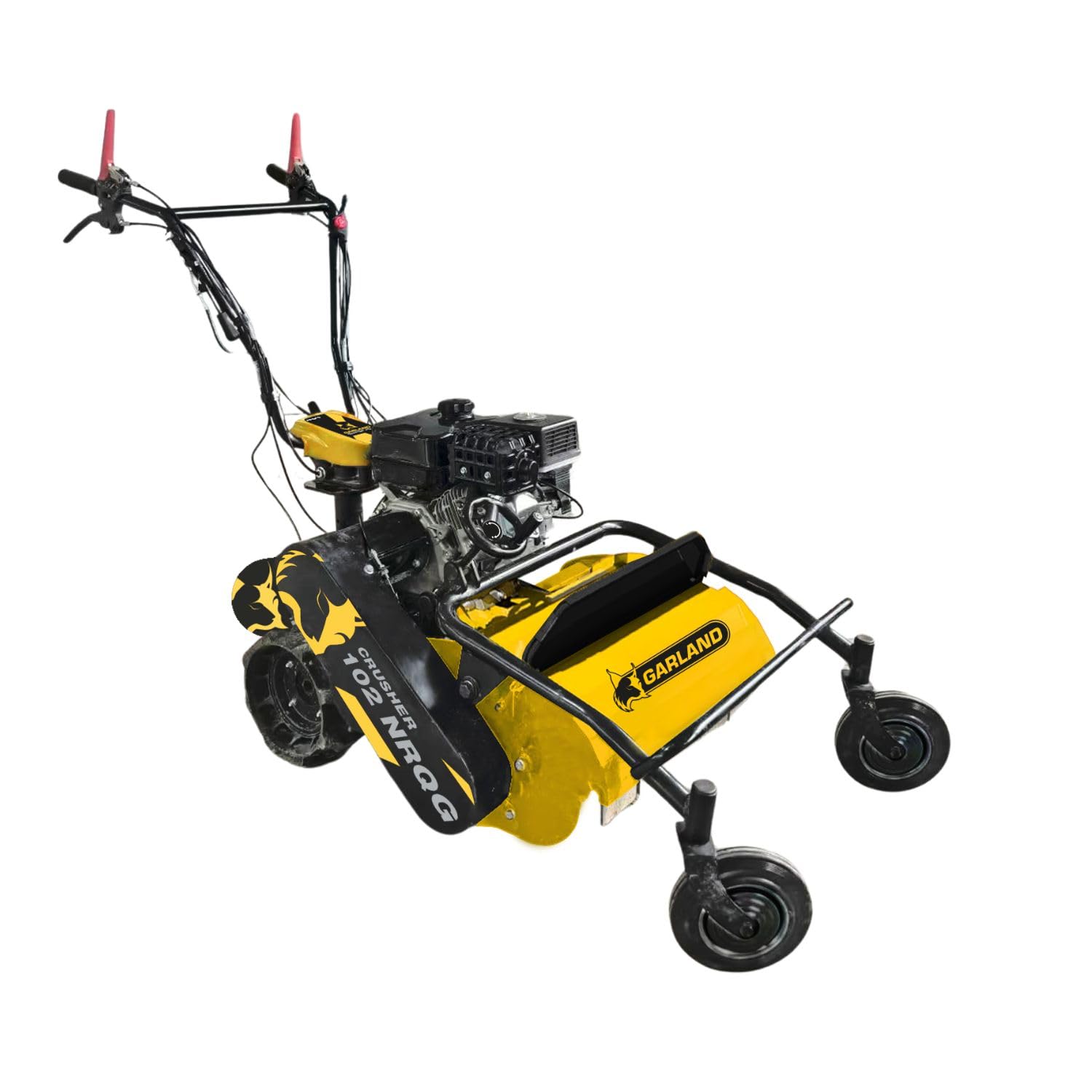 GARLAND Crusher 102 NRQG – Desbrozadora de Martillos 224 CC, 500 mm, 36 Cuchillas, 4 Tiempos, Altura Regulable 0–90 mm, Profesional