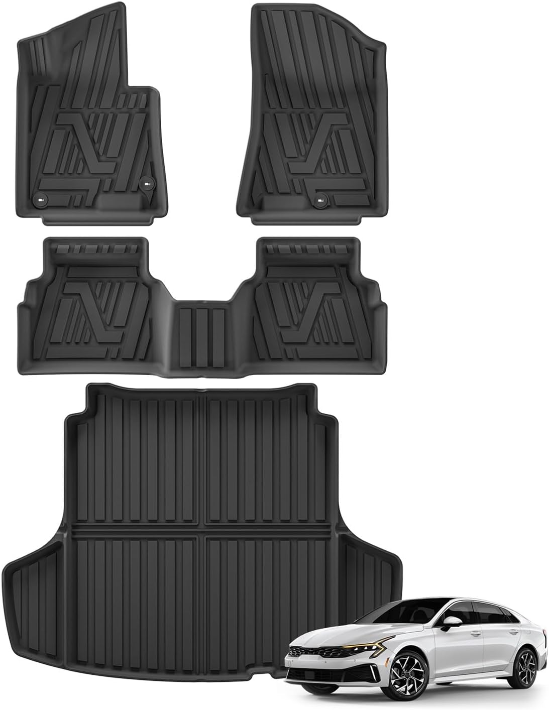 Car Floor Mat Cargo Liner Trunk Pad Compatible for Hyundai Sonata 2020-2025 TPE 3D All Weather Accessories