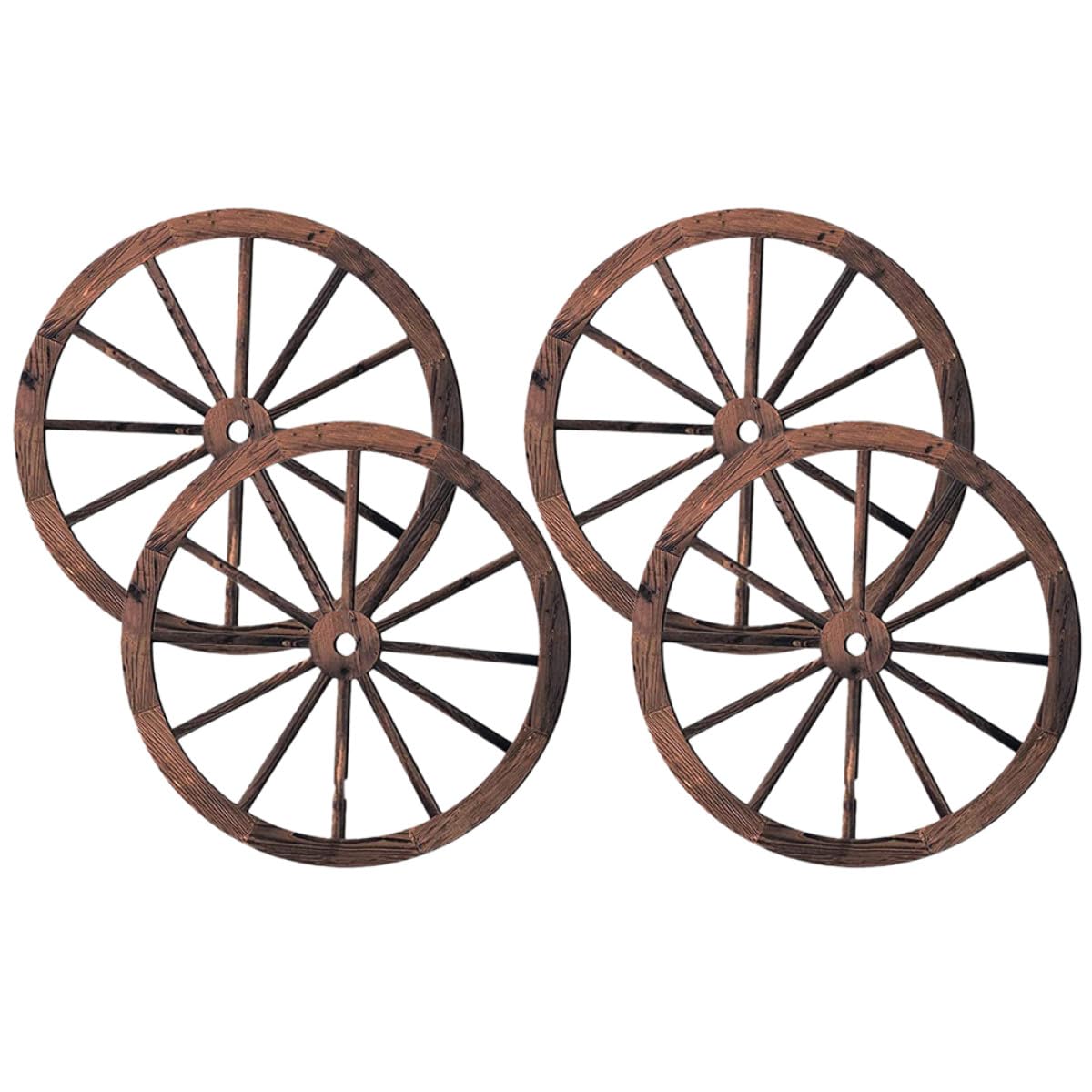 Roue en bois déco murale vintage lot de 4 SUPVOX robuste pour aménagement intérieur