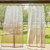 NICETOWN 2 Panels Outdoor Sheer Curtains for Patio Waterproof with Ombre Pattern, Rustproof Grommet...