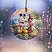 Trend Setters Disney Thomas Kinkade Artwork Mickey and Minnie Sweetheart Cove 3.5” Starfire Prints Hanging Glass Print Accessory