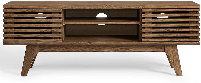 Modway Render 46" Mid-Century Modern Low Profile Media Console TV Stand, 46 Inch, Walnut image 5
