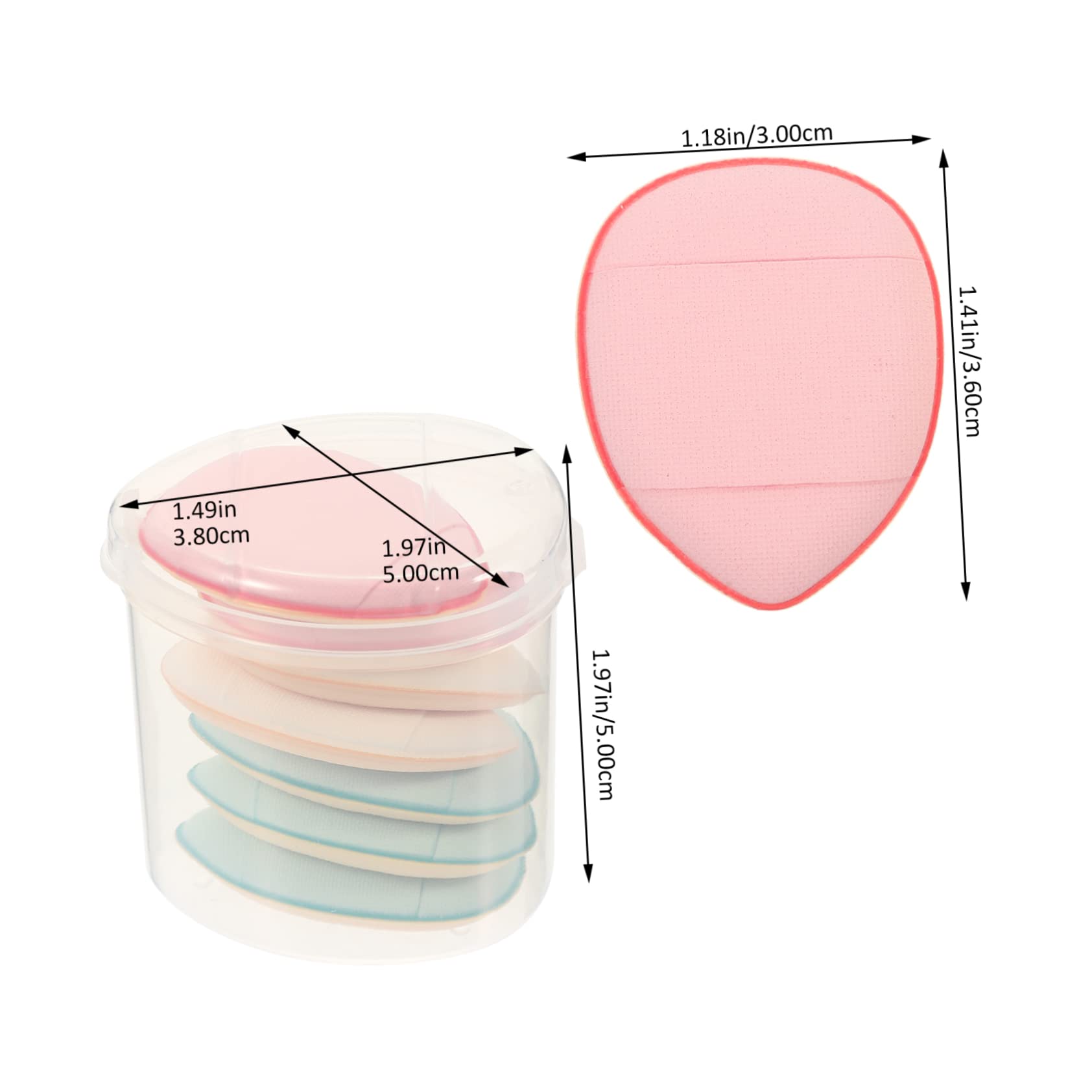 Ipetboom 7Pcs Mini Makeup Powder Puff Comfortable Finger Sponges for Precision Application for Loose and Foundation Makeup for Professional Personal Use